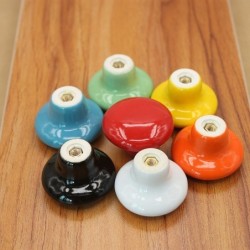 Ceramic round furniture knobs - for doors / cabinets / wardrobes / drawersFurniture