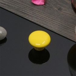 Ceramic round furniture knobs - for doors / cabinets / wardrobes / drawersFurniture
