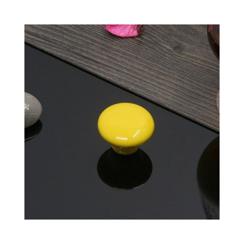 Ceramic round furniture knobs - for doors / cabinets / wardrobes / drawersFurniture