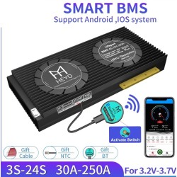 BMS Lifepo4 4S smart batteri - med balanserare - Bluetooth / Android / IOS - 12V - 72V - 30A - 200A