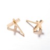 Small stud earrings - cross / stick / skull - unisex - stainless steelEarrings