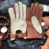 Short driving gloves - goatskin leather / knitted - unisexGloves