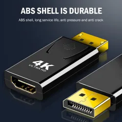 DP till HDMI-omvandlare - adapter - 4K - för PC / TV / projektorer