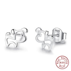 Små hundformade örhängen - 925 sterling silver