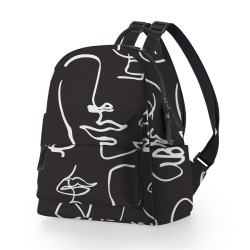 Trendy mini backpack - waterproof - abstract face printedBackpacks