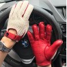 Korta körhandskar - getskinnsläder / stickat - unisex