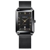 CRRJU - lyxig fyrkantig gyllene klocka - Quartz - rostfritt stål mesh armband - vattentät