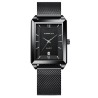 CRRJU - lyxig fyrkantig gyllene klocka - Quartz - rostfritt stål mesh armband - vattentät