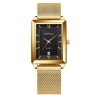 CRRJU - luxury square golden watch - Quartz - stainless steel mesh bracelet - waterproofWatches