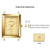 CRRJU - luxury square golden watch - Quartz - stainless steel mesh bracelet - waterproofWatches