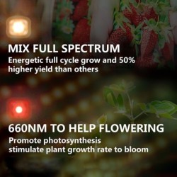 Plant grow LED-lampa - quantumboard - fullspektrum - hydroponisk - vattentät - 1000W
