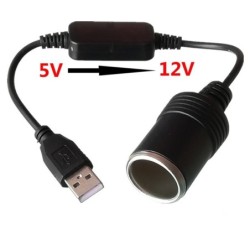 Bil cigarettändaruttag - USB 5V Till 12V - trådbunden