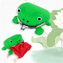 Frog shaped kids purse - wallet for coins- plushPurses