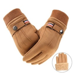 Warm winter suede gloves - with fleece - touch screen function - unisexGloves