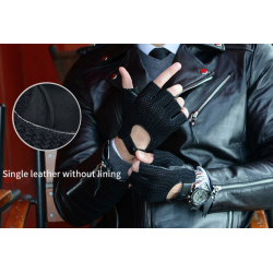 Luxurious sheepskin gloves - knitted - half fingers designGloves