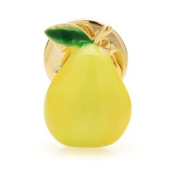 Trendig brosch med ett gult päron
