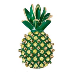 Elegant brooch with green crystal pineappleBrooches