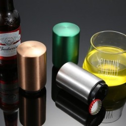 Automatisk ölflasköppnare - magnetisk - tryck ner - rostfritt stål