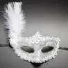 Sexig venetiansk spetsögonmask - med fjädrar / kristall