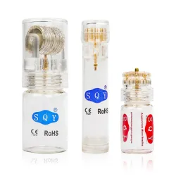 Derma roller - titan tips - mikronål 0,25 mm - guld - återanvändbar