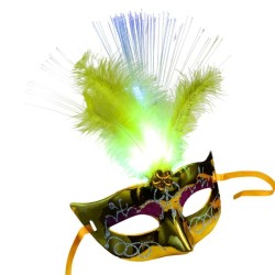Sexy Venetian eye mask - with feathers / luminous LED - masquerade / HalloweenMasks