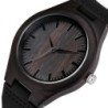 Black sandalwood watch - leather strap - gift for father - The Best DadWatches