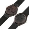 Black sandalwood watch - leather strap - gift for father - The Best DadWatches