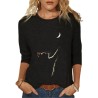 Klassisk långärmad t-shirt - lös - roligt 3D-katttryck