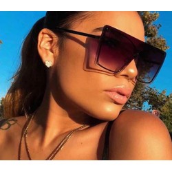 Fashionable oversized sunglasses - square - rimless - UV400Sunglasses