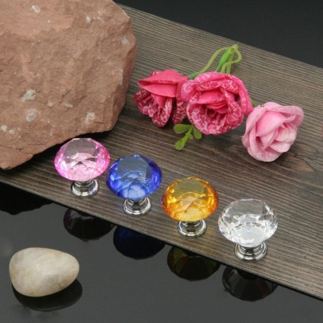 Elegant furniture knobs - glass diamond shapeFurniture