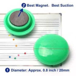 Färgglada magnetiska knappar - pappers- / whiteboardhållare - nålar - kylskåpsmagneter - 20 mm - 10 stycken
