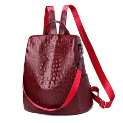 Fashionable vintage backpack - multifunction shoulder leather bag - snake skin patternBackpacks