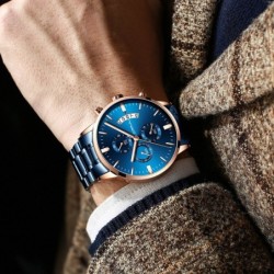 CRRJU - luxurious blue watch - Quartz - stainless steel - waterproofWatches