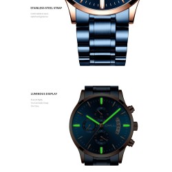 CRRJU - luxurious blue watch - Quartz - stainless steel - waterproofWatches
