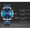 CRRJU - luxurious blue watch - Quartz - stainless steel - waterproofWatches