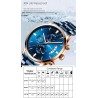 CRRJU - luxurious blue watch - Quartz - stainless steel - waterproofWatches