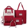 Trendy canvas bags set - backpack - shoulder bag - handbag - pencil case - small pouch - 5 piecesSets