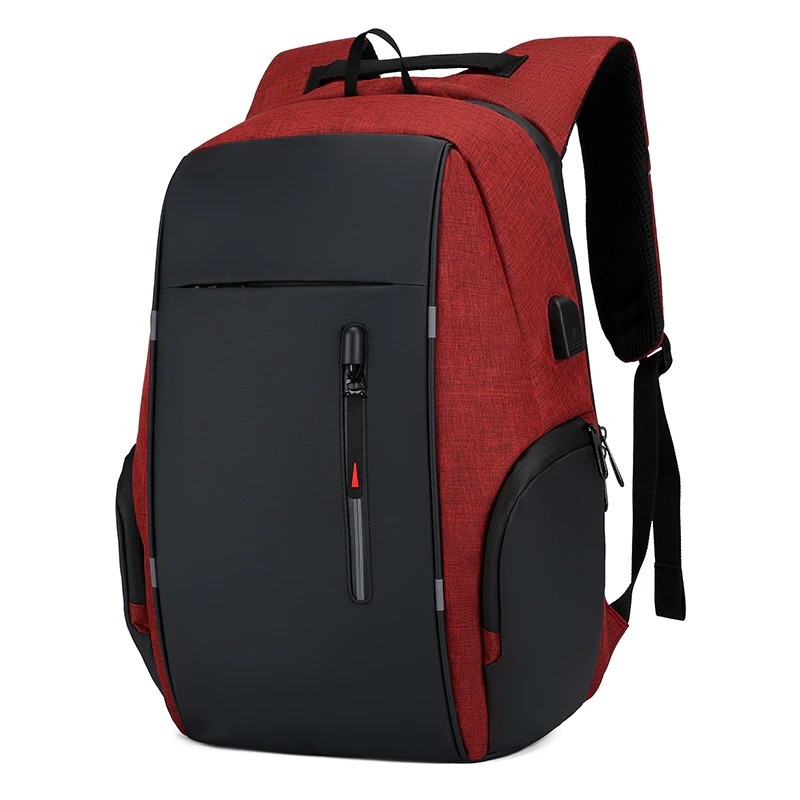 Fashionabla ryggsäck - 15,6 tums laptopväska - USB-laddningsport - vattentät