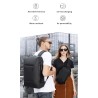 Multifunktionell elegant ryggsäck - 15,6 tums laptopväska - stöldskydd - USB-laddningsport - vattentät