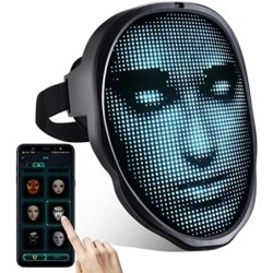 Ansiktsbytande mask - fullfärgs LED - smart APP-kontroll - glödande - Halloween - festivaler