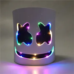 LED lysande ansiktsmask - huvudhjälm - marshmello - Halloween - festivaler