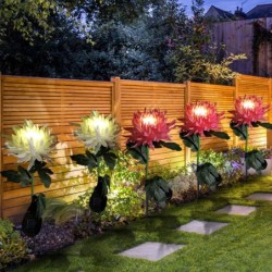 Krysantemum blomformad lampa - trädgårdslampa - solenergi - LED - vattentät