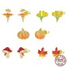 Trendy small stud earrings - 925 sterling silver - autumn edition - scarecrow - leaf - pumpkinEarrings