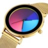 Creative Quartz klocka - färgglad urtavla - vattentät - rostfritt stål / läderband - unisex
