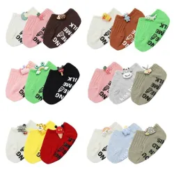 Baby cotton socks - non-slip - printed lettering - cartoon decorationClothes
