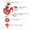 Red crystal rooster - chicken - keychainKeyrings