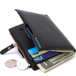 Liten plånbok för män - handväska med dragkedja - mynt / kreditkortshållare
