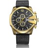 Cagarny - military sports watch - leather strap - stainless steelWatches