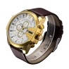 Cagarny - military sports watch - leather strap - stainless steelWatches