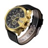 Cagarny - military sports watch - leather strap - stainless steelWatches